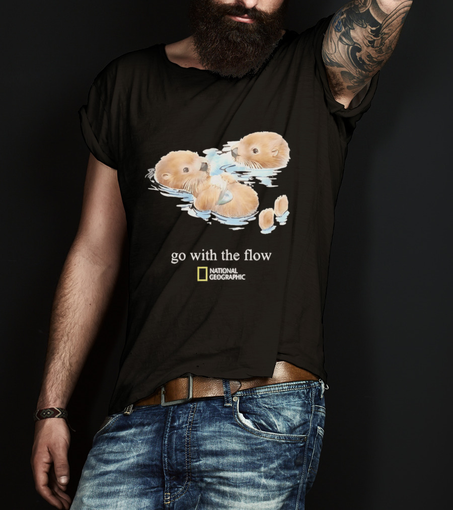 Go With The Flow Otters National Geographic T-Shirt