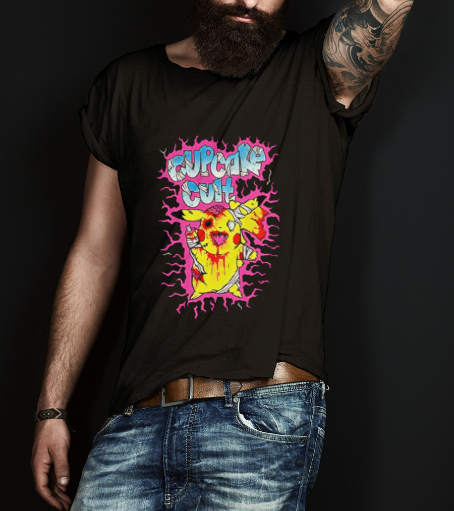 Zombie Pikachu Cupcake Cult Electric Aura Anime Fan Favorite T-Shirt
