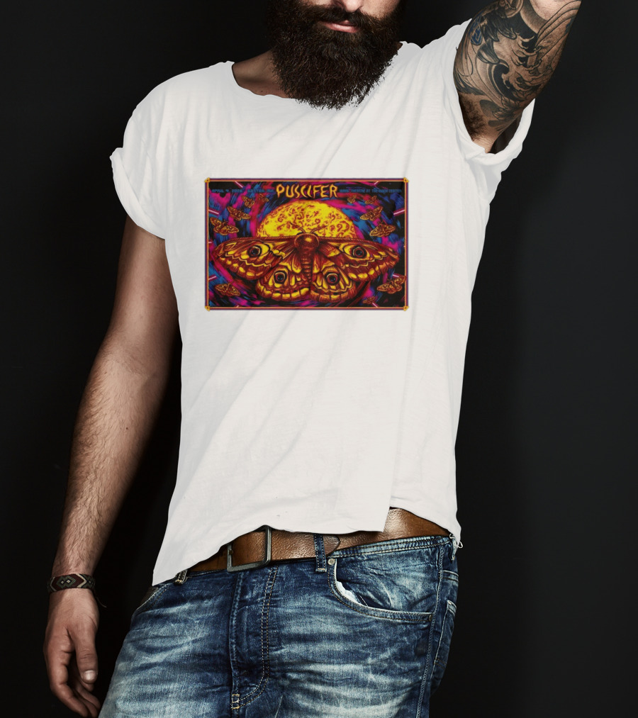 Puscifer Boston MA April 4 2026 Wang Theatre Neon Moth T-Shirt
