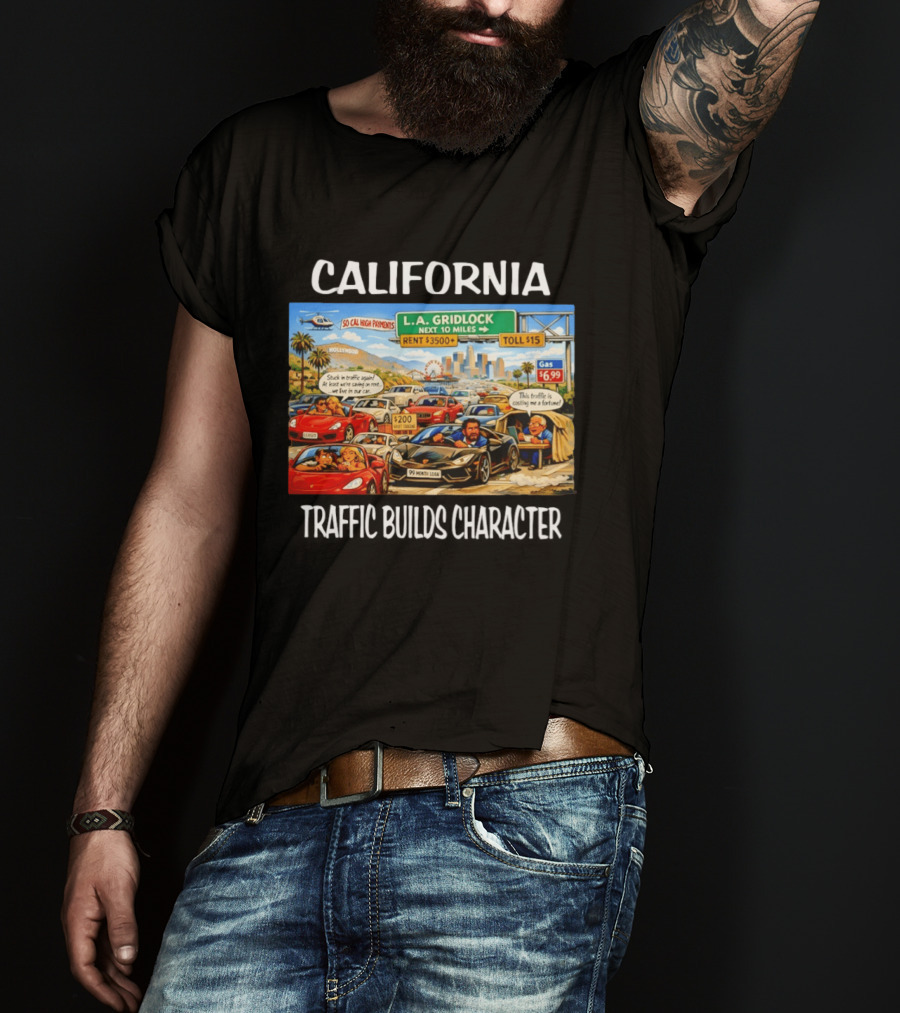 California L.A. Gridlock Hollywood Traffic Adventure T-Shirt