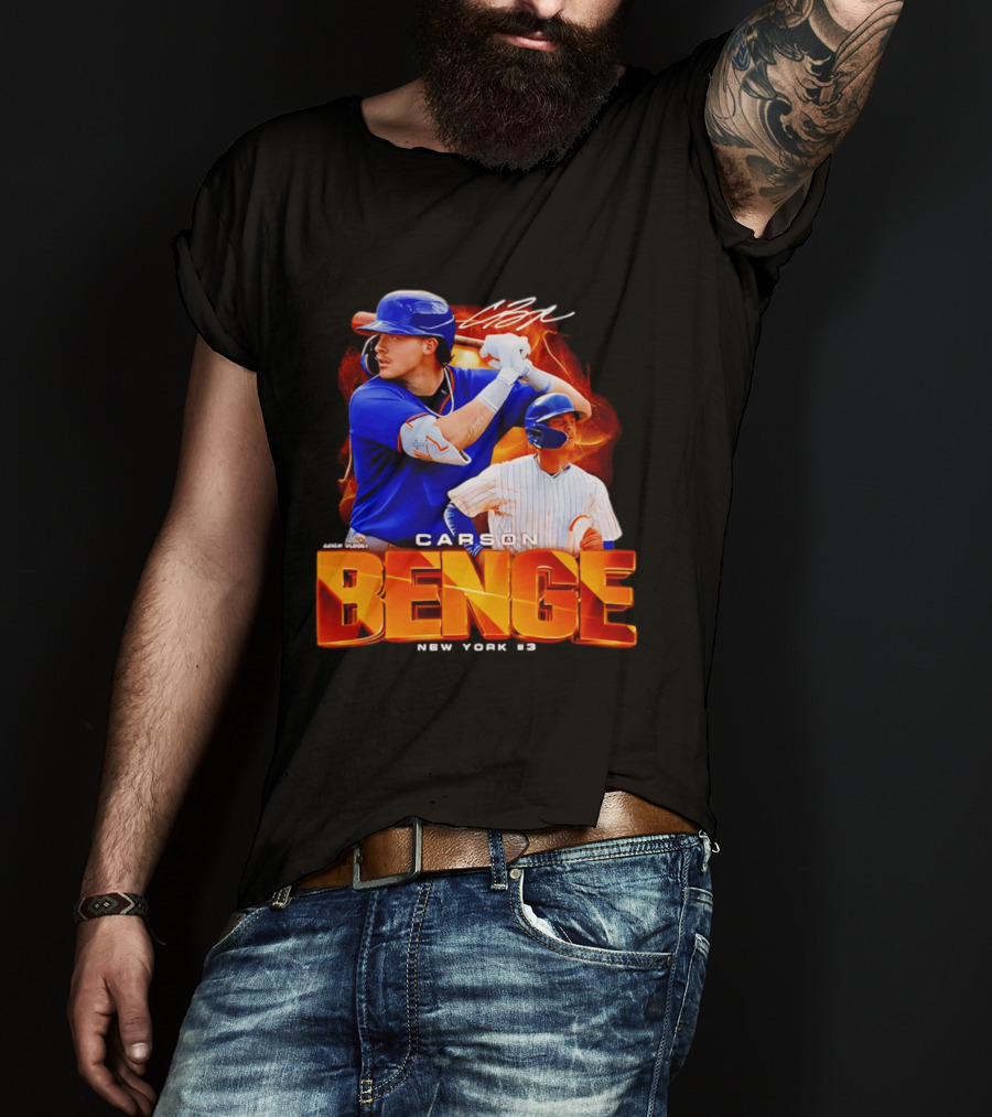 Carson Benge New York Mets NYM Baseball Collage T-Shirt