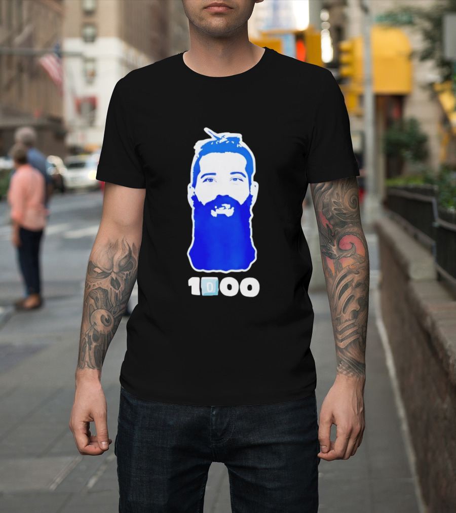 Colorado Avalanche 1000th Milestone Burnzie Blue Beard T-Shirt
