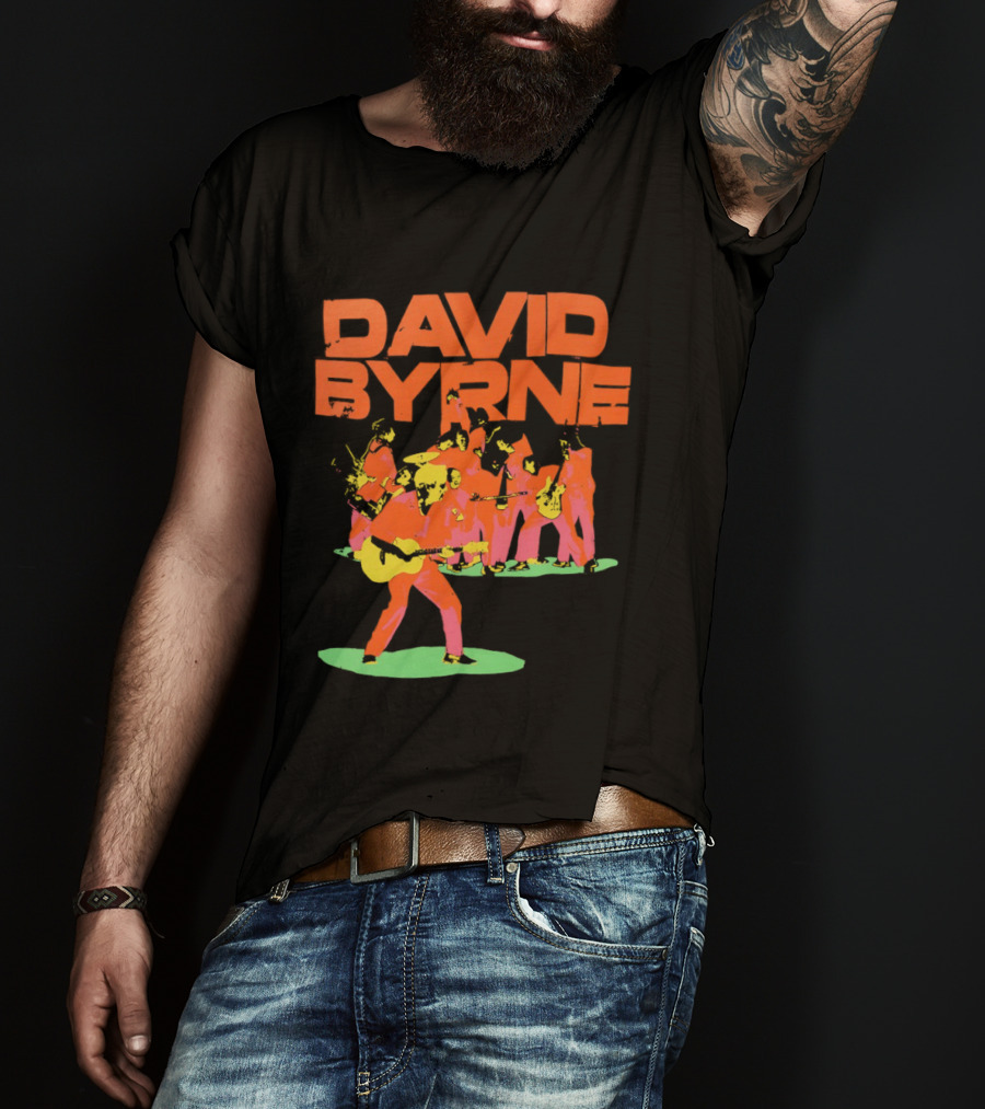 David Byrne Colorful Psychedelic Performance T-Shirt