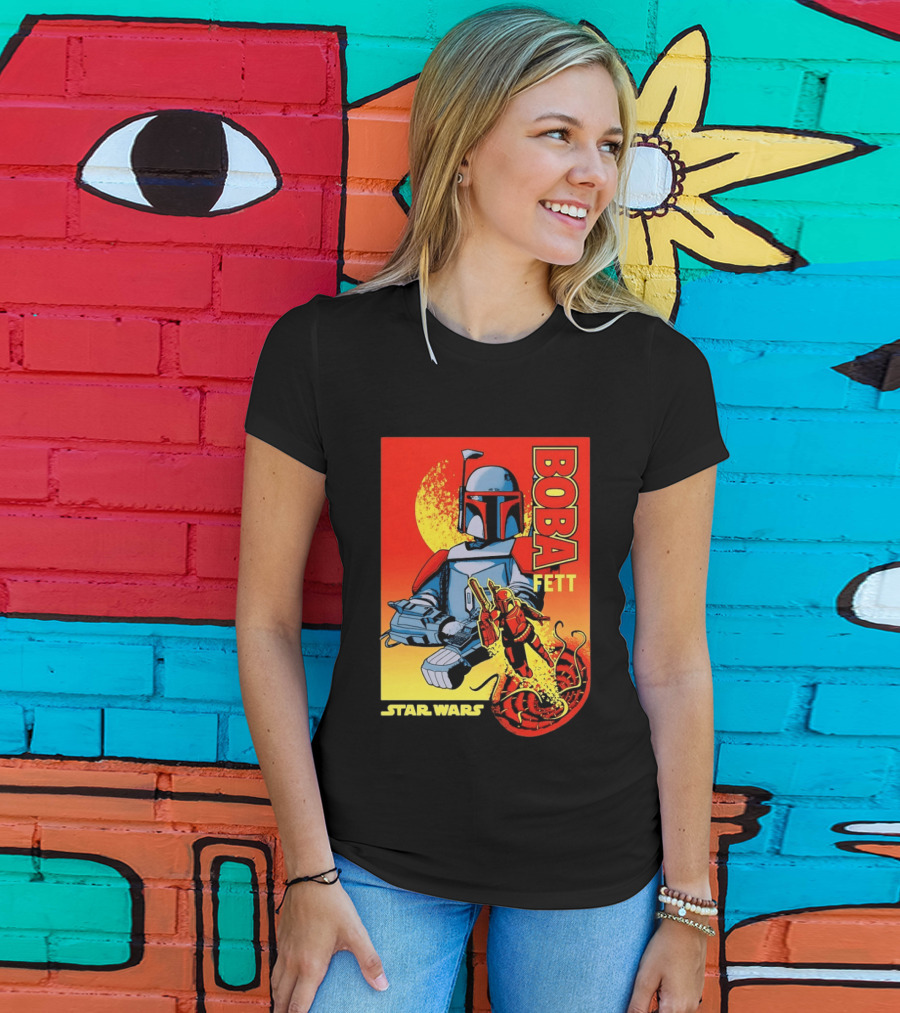 Star Wars Boba Fett Sarlacc Escape Retro Comic T-Shirt