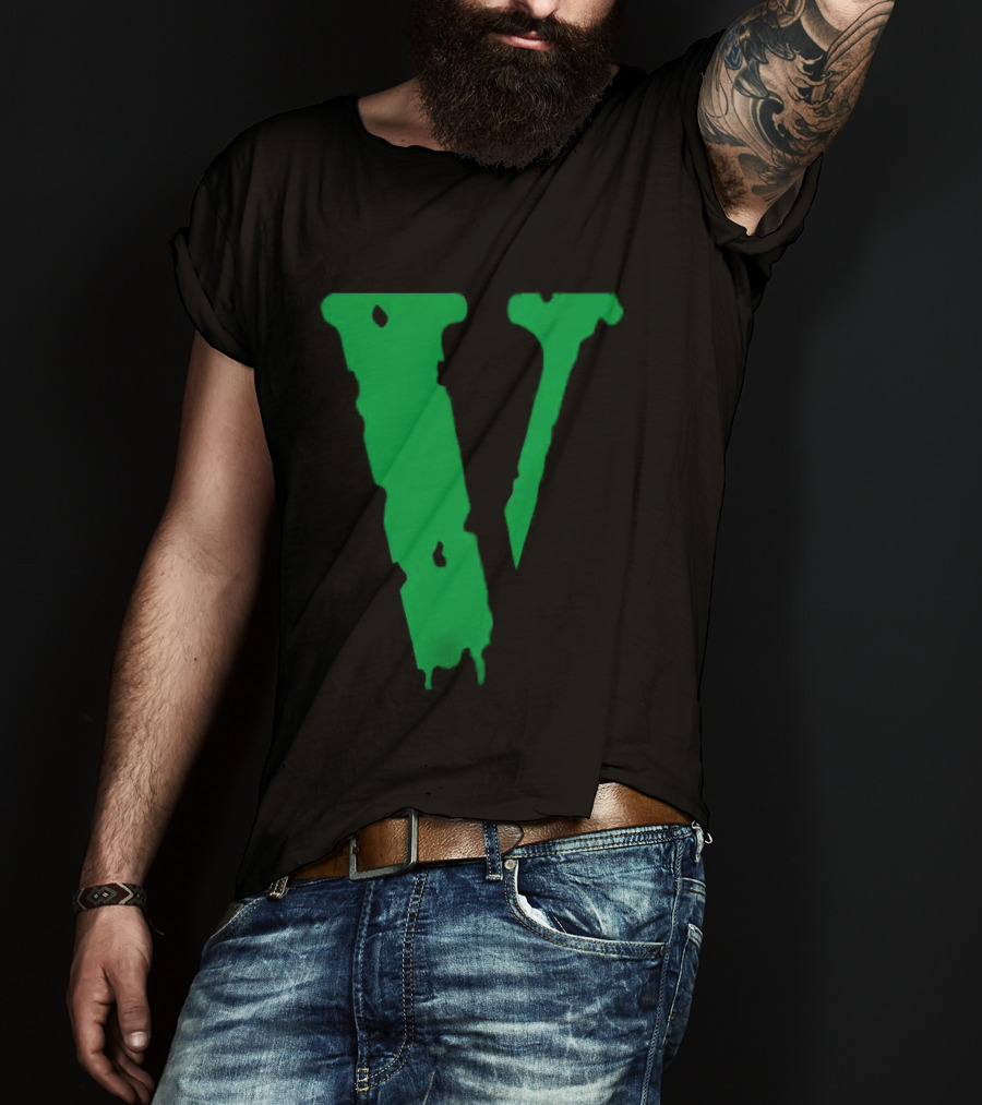Vlone Friends Dripping Green V T-Shirt