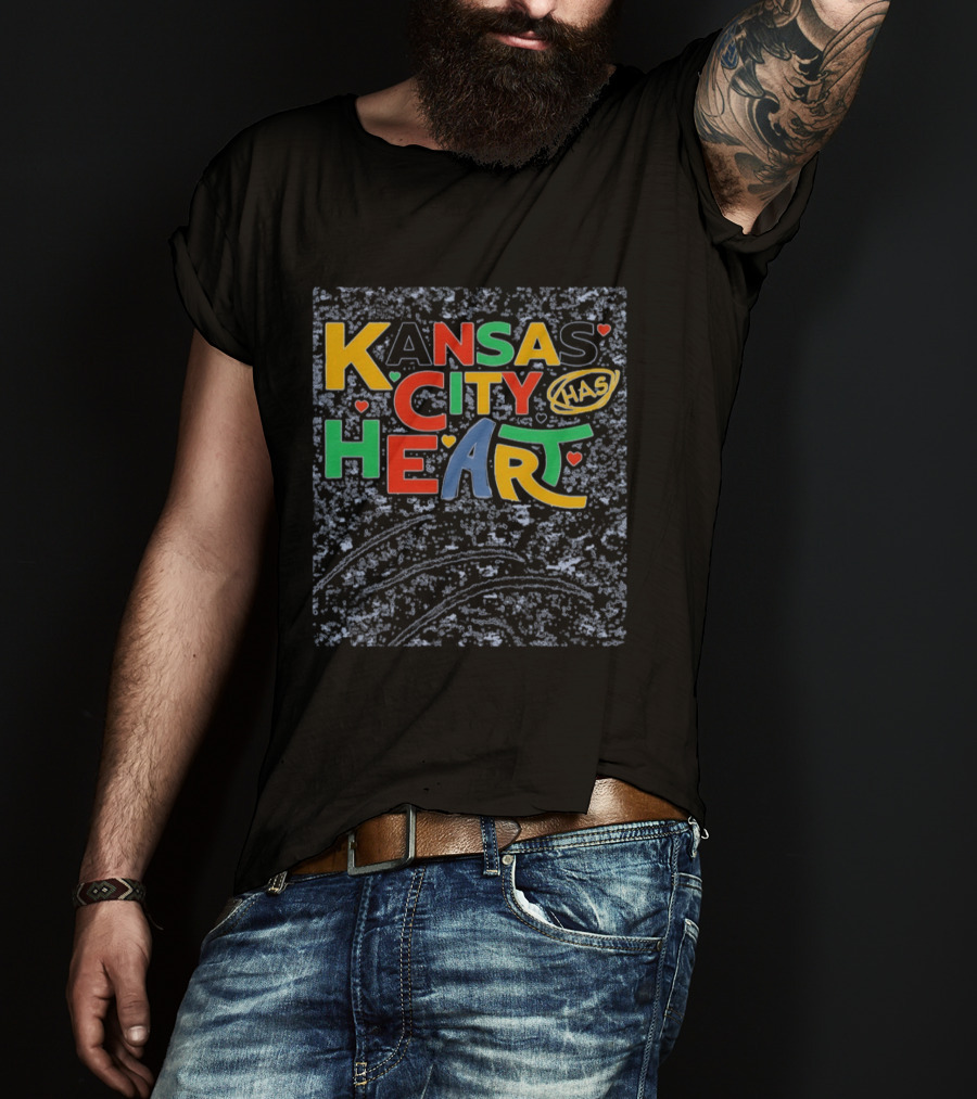 Kansas City Has Heart Colorful Typography With Hearts T-Shirt