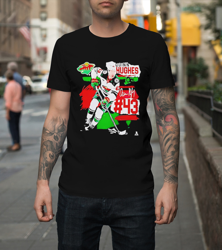 Quinn Hughes 43 Minnesota Wild Fresh Ice Hockey Player T-Shirt