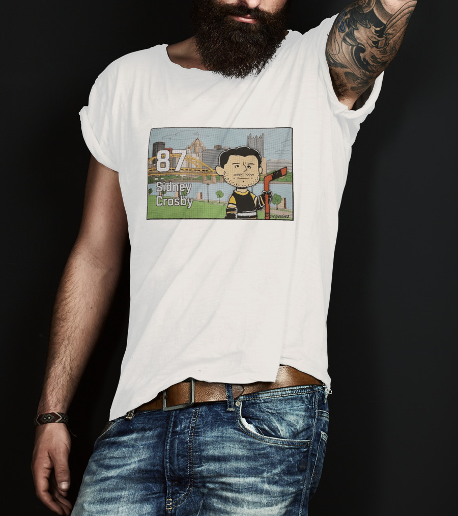 Sidney Crosby 87 Pittsburgh Penguins Hockey Peanuts Charlie Brown T-Shirt