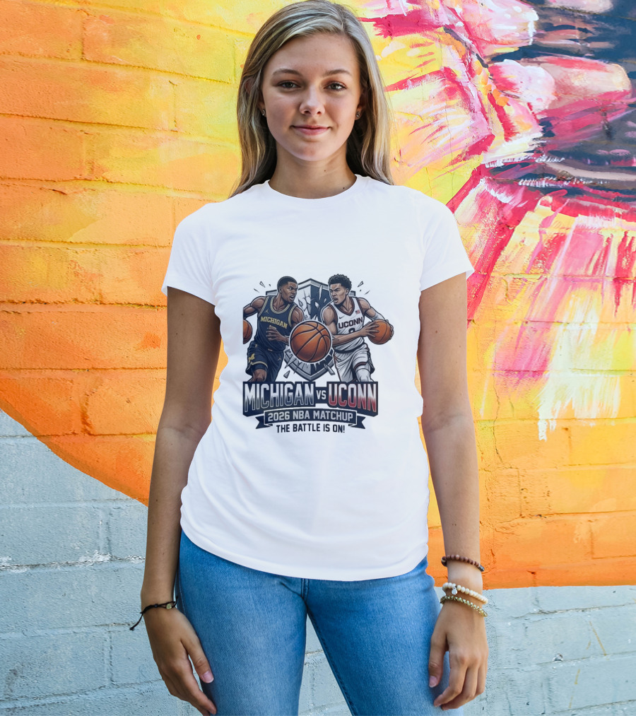 Michigan Vs UConn 2026 NBA Matchup The Battle Is On T-Shirt