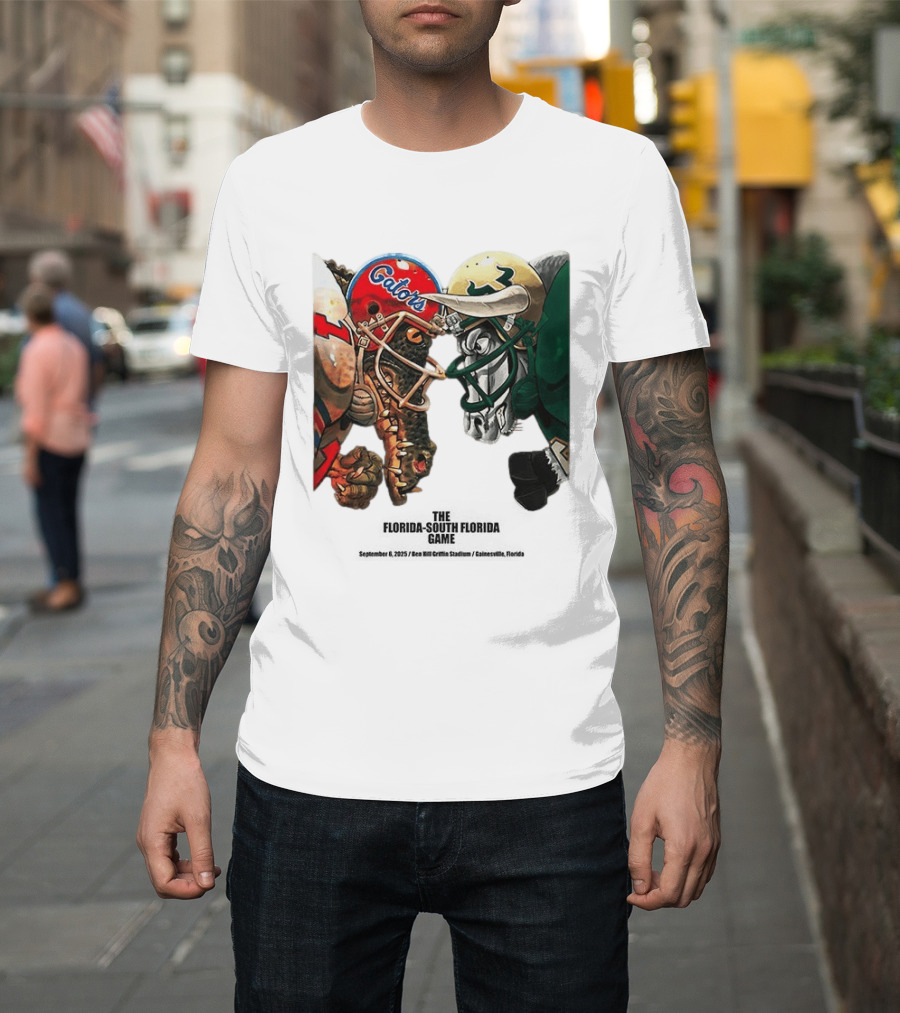 Florida Gators Vs South Florida Bulls Rivalry Helmets Showdown T-Shirt