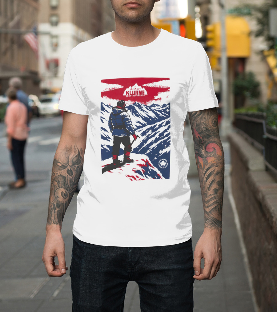Kluane Mountaineering Adventure By Trickett Featuring Majestic Mountain Landscape T-Shirt