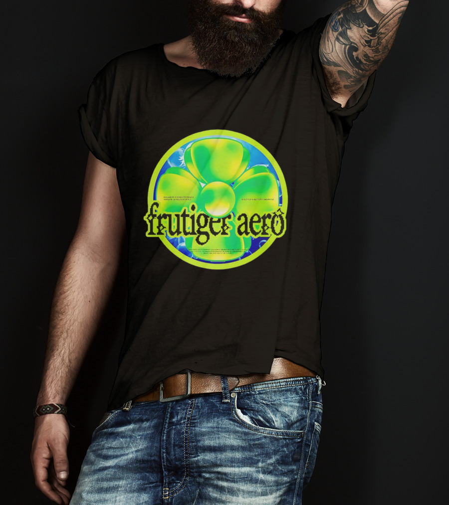 Frutiger Aero Psychedelic Neon Flower T-Shirt