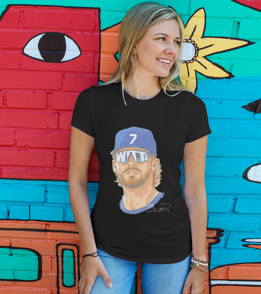 Bobby Witt Jr Kansas City Royals Sunglasses Blue Cap Number 7 T-Shirt