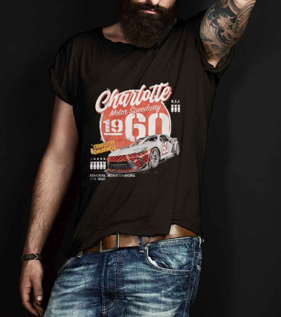 Charlotte Motor Speedway 1960 Bombshell Classic Racing USA T-Shirt