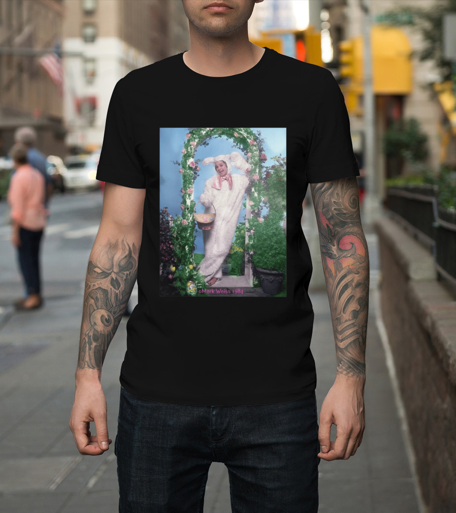 Mark Weiss 1984 Ozzy Osbourne Thanksgiving White Bunny Costume With Basket T-Shirt