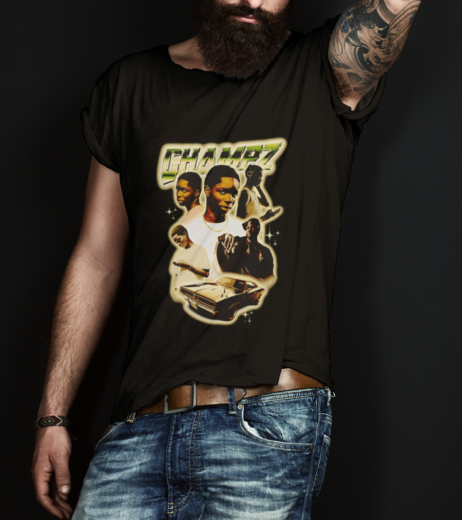 Champz Musical Artist Retro Style Car And Portraits T-Shirt