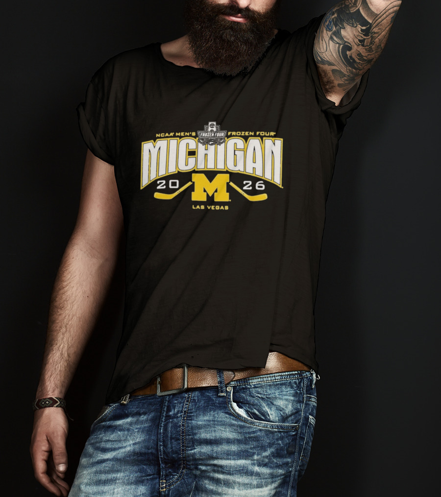 Michigan Wolverines 2026 NCAA Men's Frozen Four Las Vegas Hockey T-Shirt