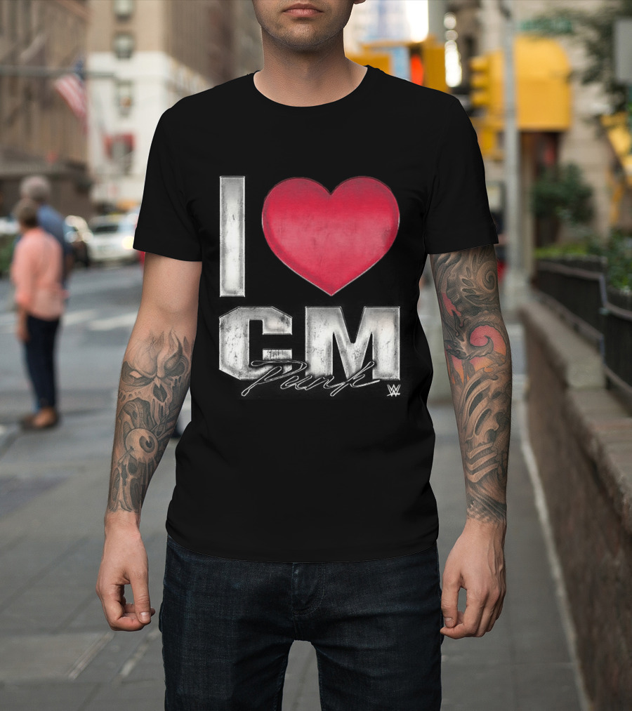 CM Punk I Heart WWE Love T-Shirt