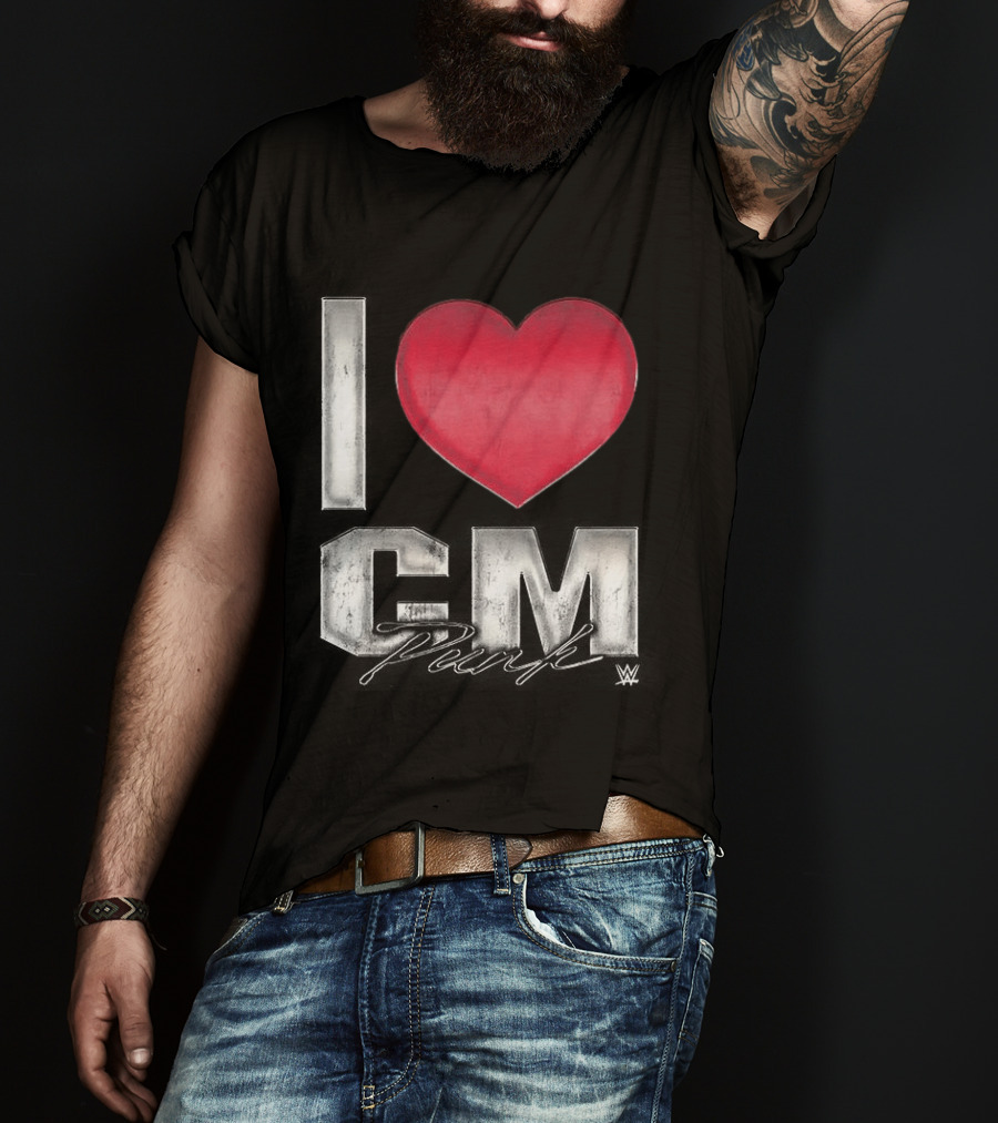 CM Punk I Heart WWE Love T-Shirt