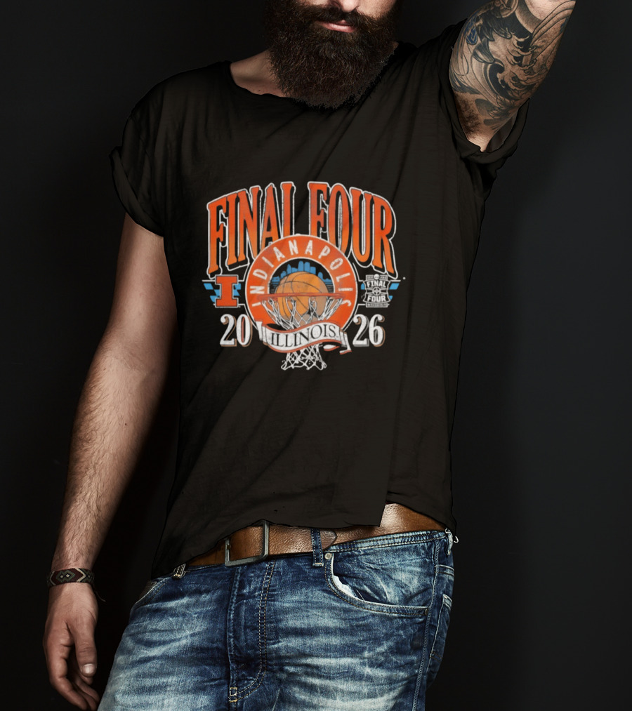 Illinois Fighting Illini NCAA Final Four 2026 Indianapolis Basketball T-Shirt