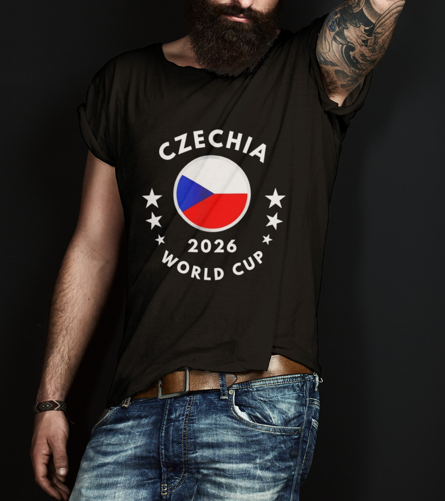Czechia 2026 World Cup Czech Flag Soccer Stars T-Shirt