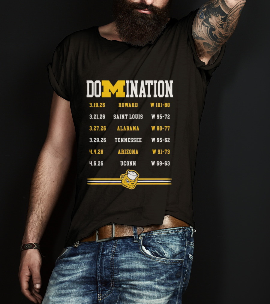 Domination Michigan Wolverines Howard Saint Louis Alabama Tennessee Arizona UConn Basketball Victories T-Shirt