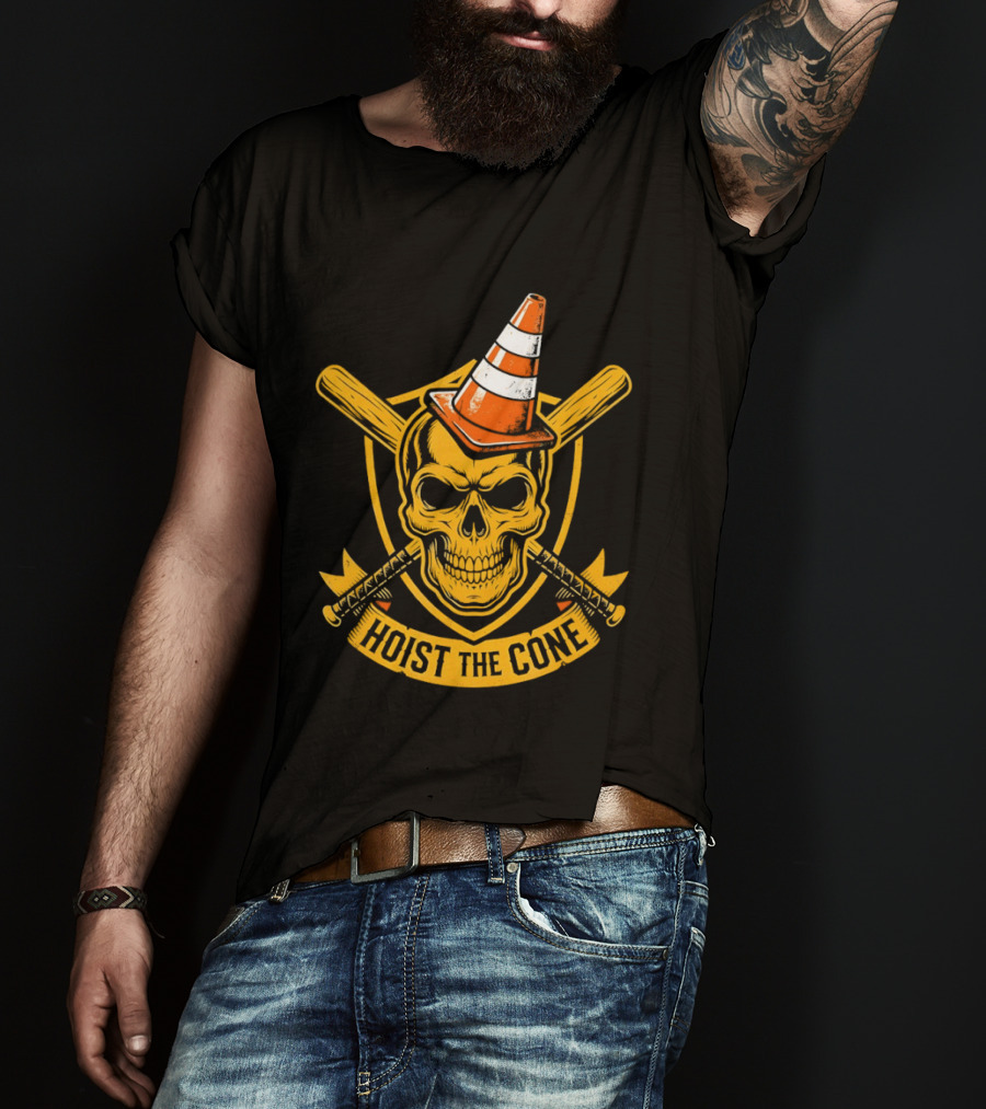 Pittsburgh Pirates Skull Traffic Cone Hat Hoist The Cone T-Shirt