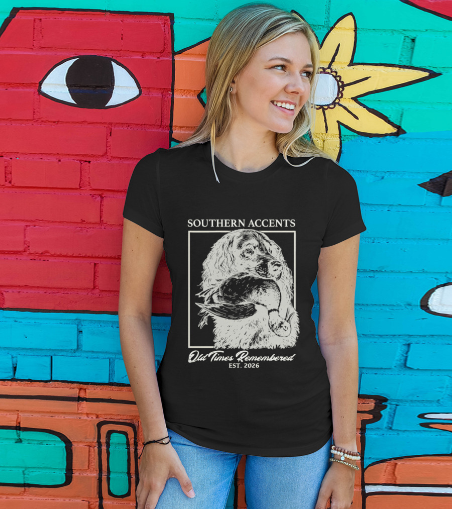 Southern Accents Old Times Remembered EST 2026 Vintage Style Bird Motif T-Shirt