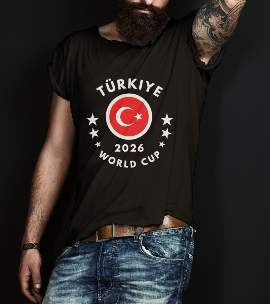 Türkiye 2026 World Cup Turkish Flag Football Stars T-Shirt