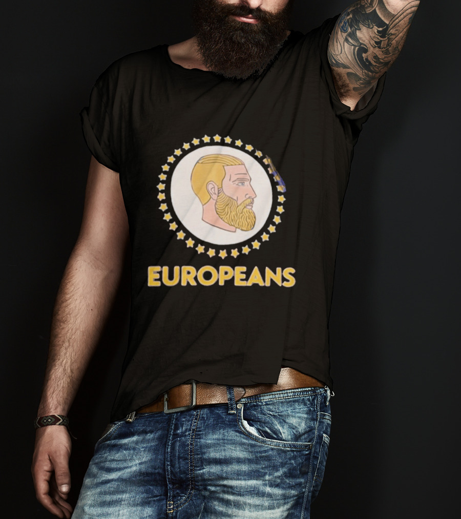 Yes Chad Europeans Stars Circle Beard T-Shirt