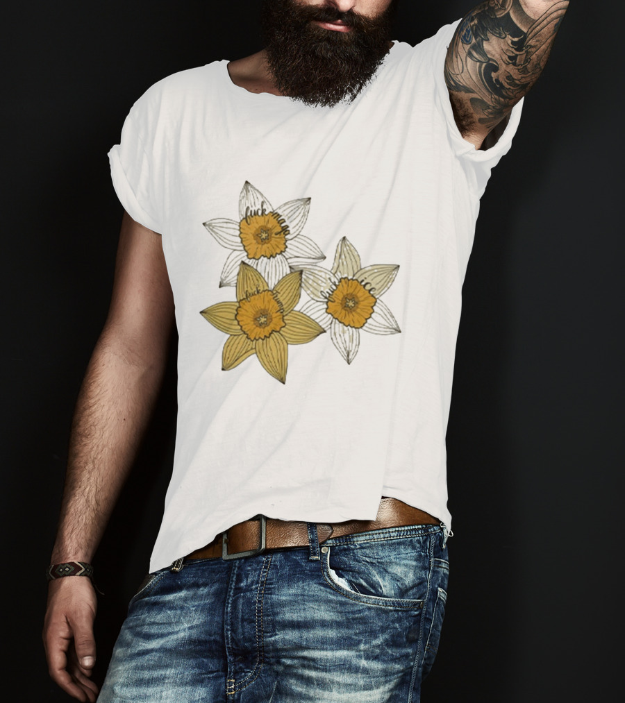 Fuck MAGA Trump ICE Yellow Daffodil Trio T-Shirt