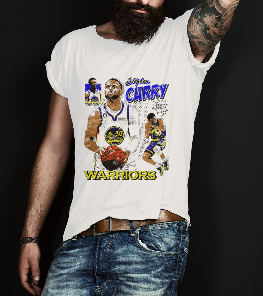 Stephen Curry Golden State Warriors Comic Style Basketball T-Shirt