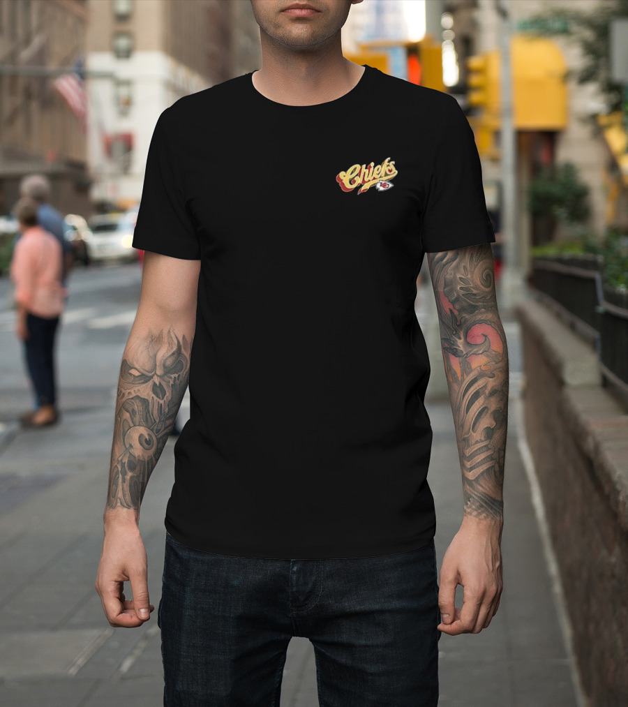 Born X Raised Kansas City Chiefs Kingdom Pro Script Chiefs Kingdom T-Shirt