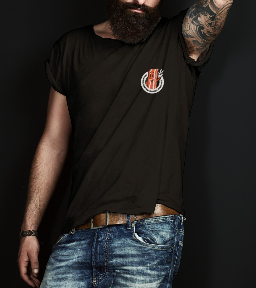Dropout Bacon And Threats Black T-Shirt