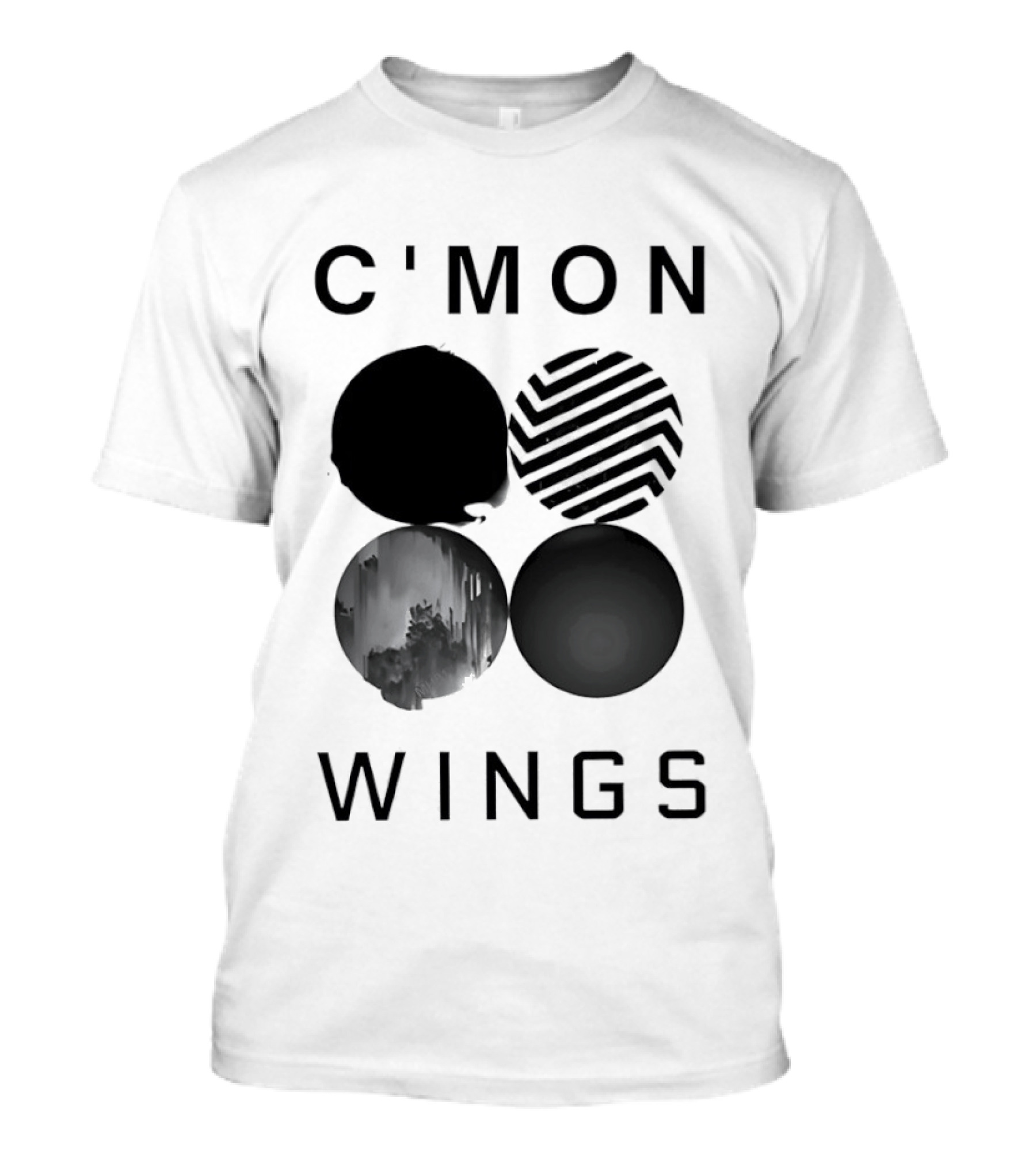 C'Mon Wings Four Circles Abstract T-Shirt