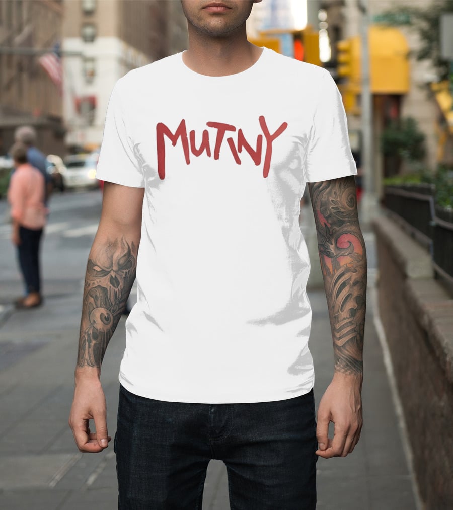 Mutiny Classic Bold Red Lettering T-Shirt