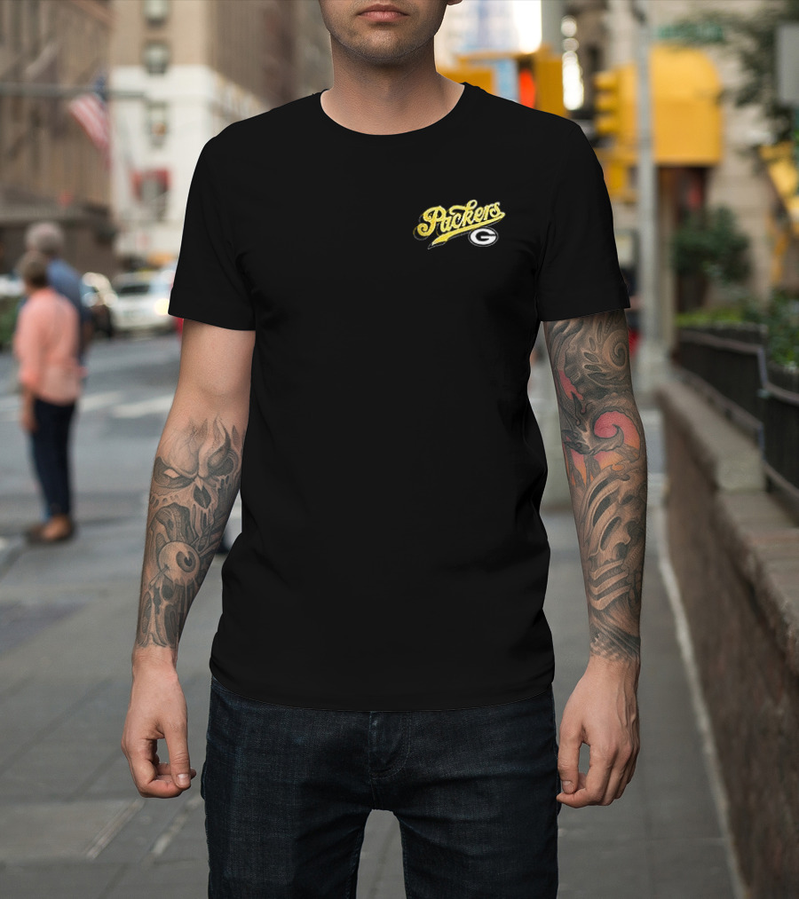 Born X Raised Green Bay Packers Go Back Go Pro Script Packers G T-Shirt