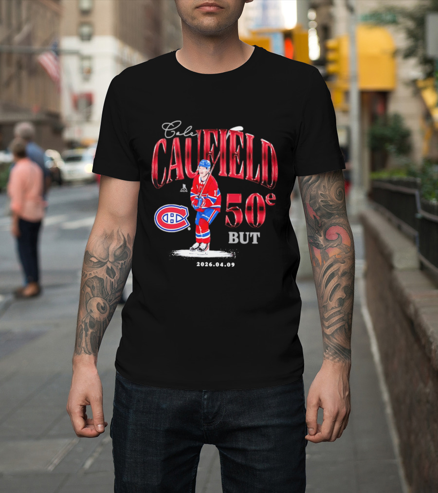 Cole Caufield 50ème But Montreal Canadiens Hockey T-Shirt