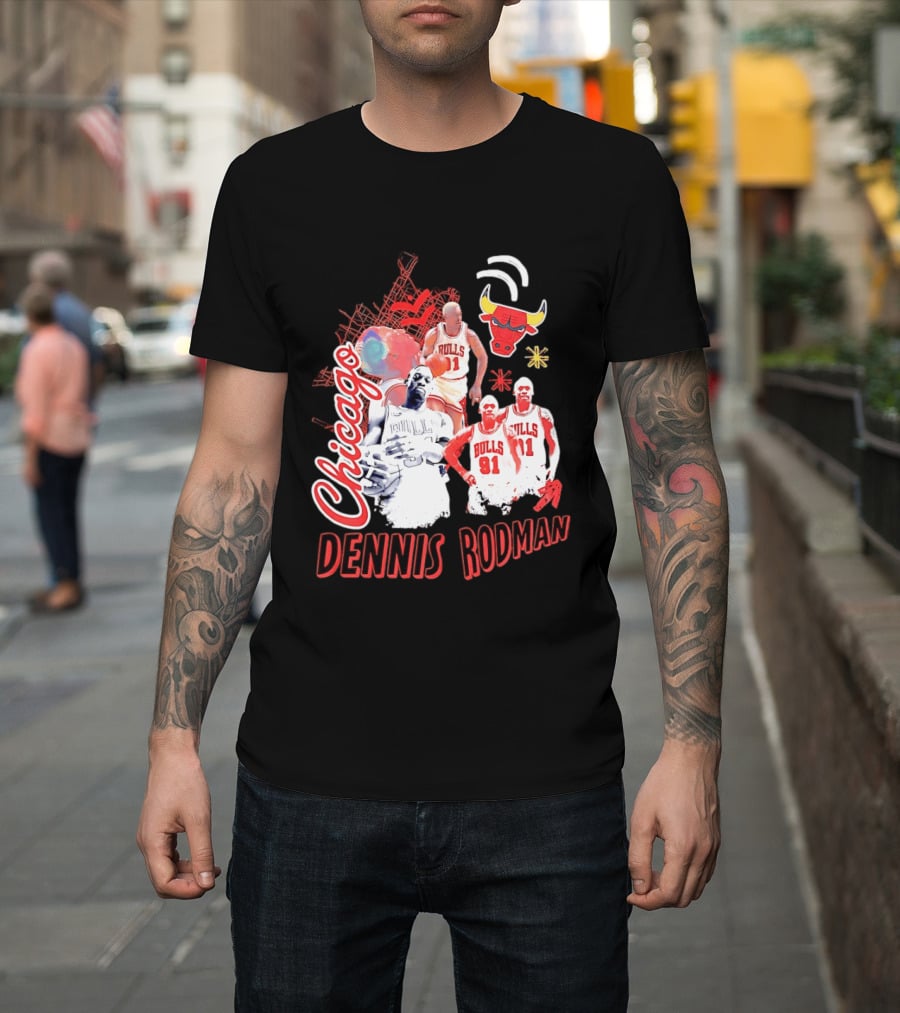 Chicago Bulls Dennis Rodman Vintage Basketball Legend T-Shirt