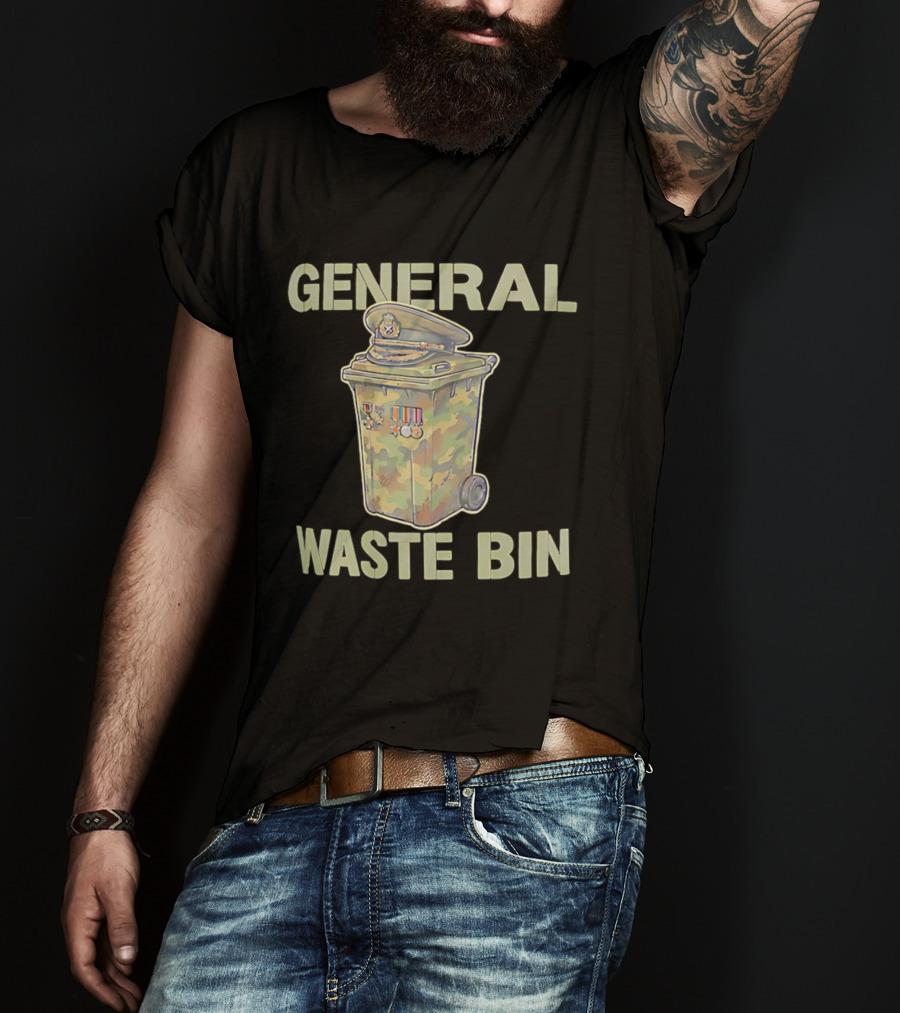 General Waste Bin Camo Trash Hat Medals T-Shirt