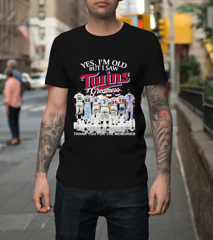 Yes I'm Old But I Saw Twins Greatness Thank You For The Memories T-Shirt