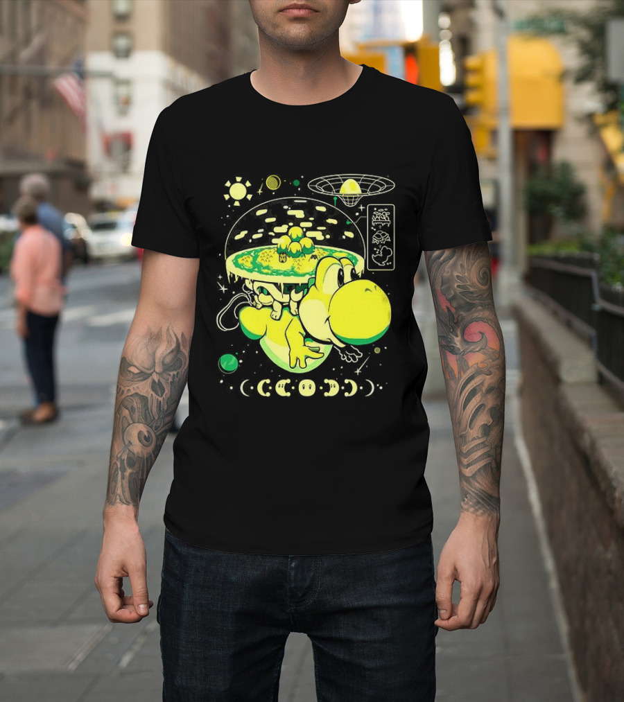 Yoshi Whole World Within His Shell Super Mario World Iconic Nintendo T-Shirt