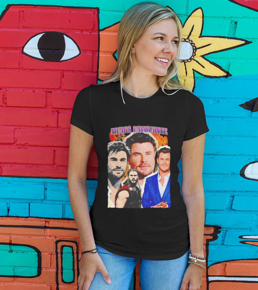 Mum's Favourite Chris Hemsworth Collage T-Shirt