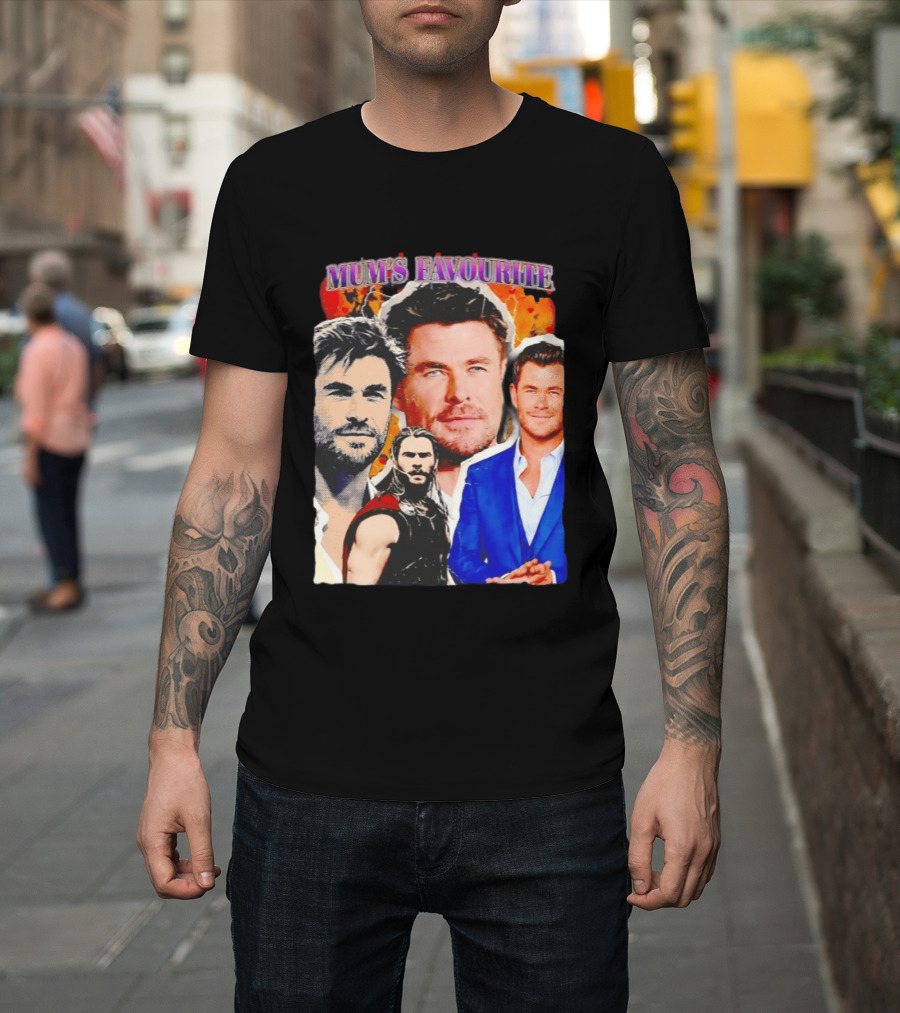 Mum's Favourite Chris Hemsworth Collage T-Shirt