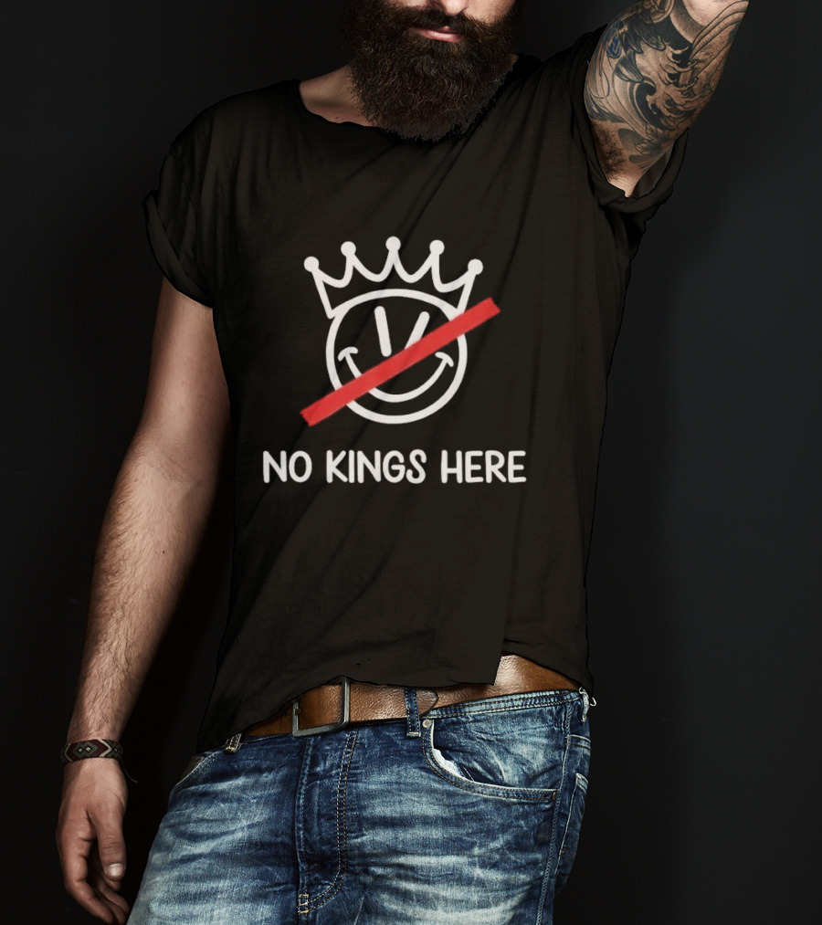 Eric Swalwell No Kings Here Smiley Crown Strikeout T-Shirt