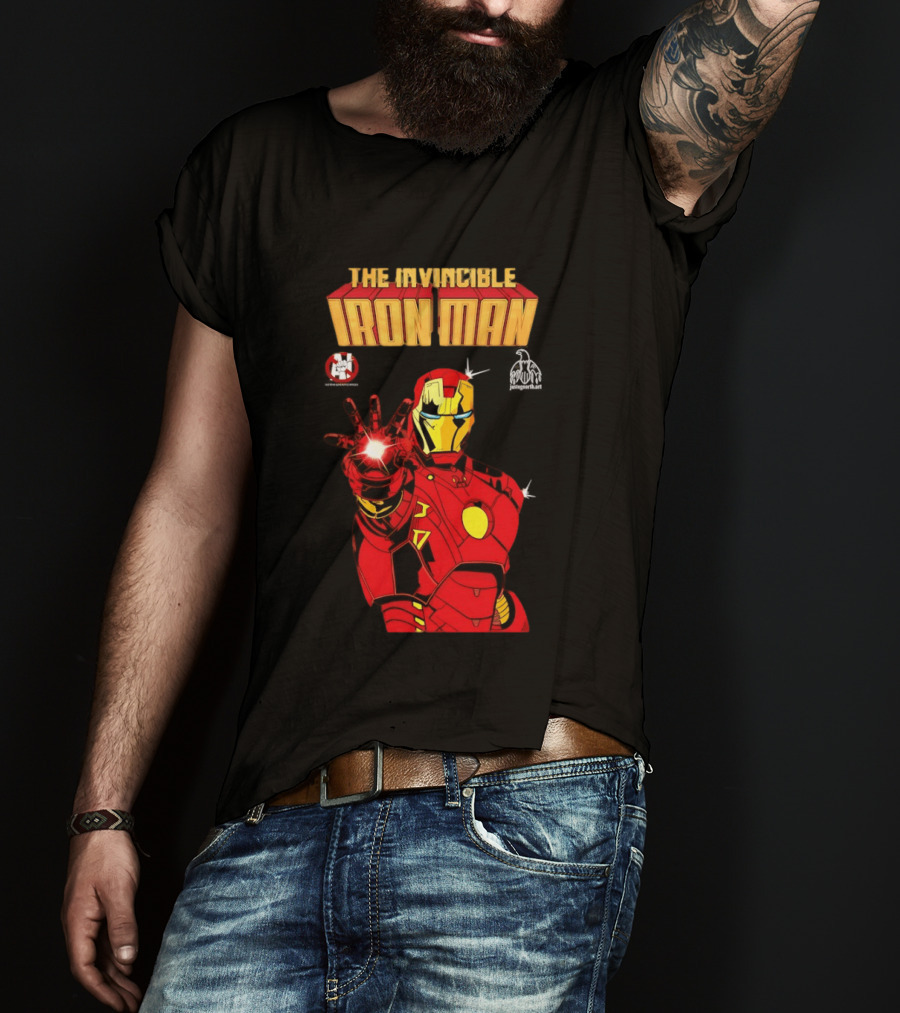 The Invincible Iron Man Superhero Iconic Armor Power Pose T-Shirt