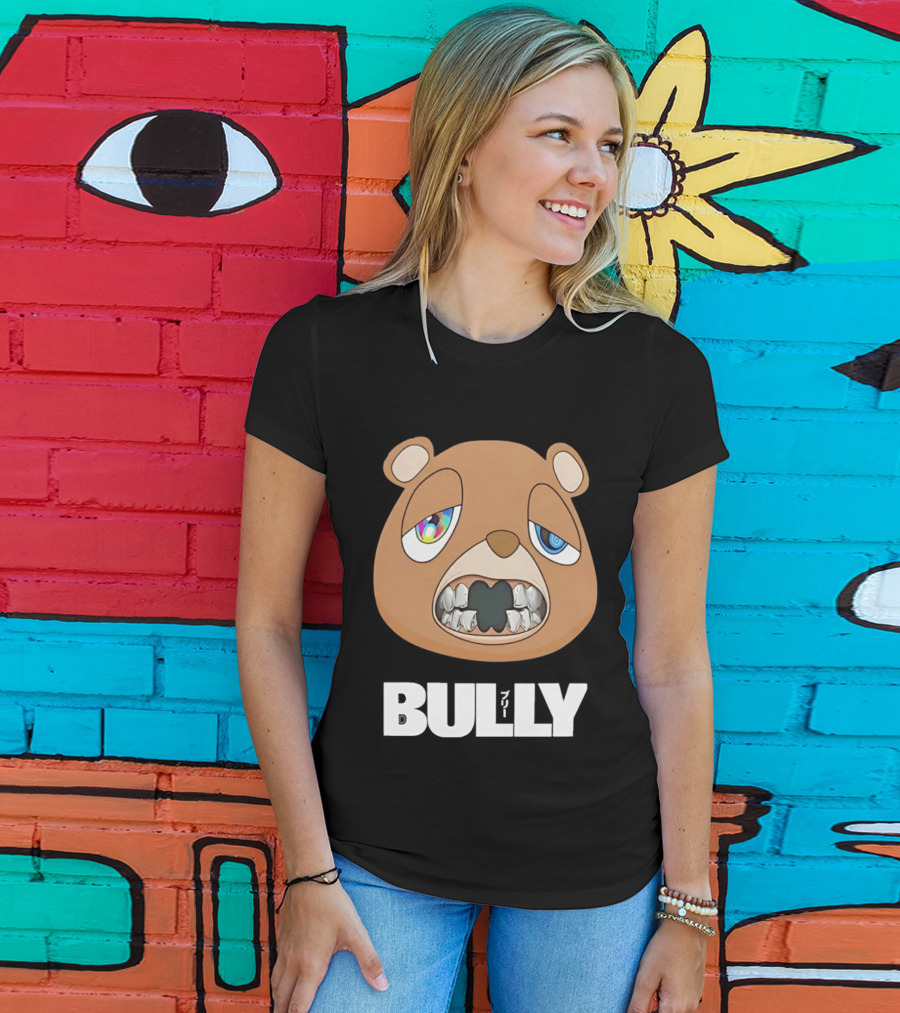 Bully Kanye Bear Character With Multicolored Eyes And Grills T-Shirt
