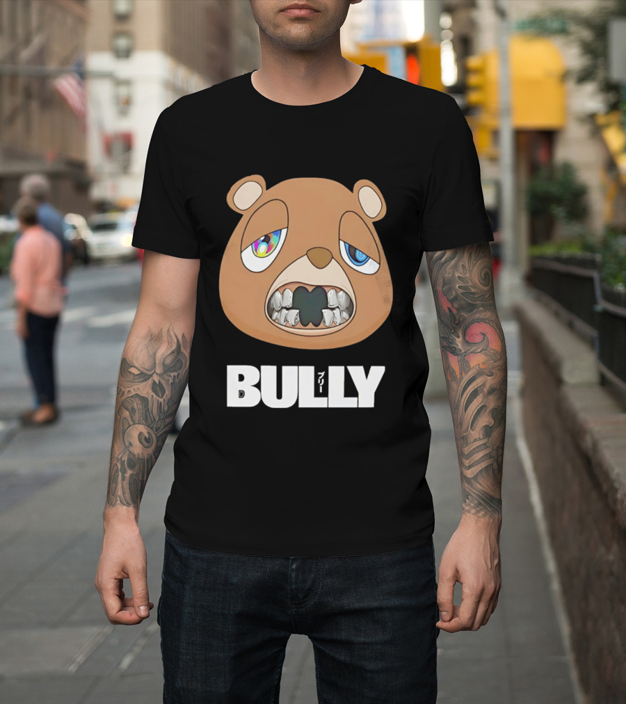 Bully Kanye Bear Character With Multicolored Eyes And Grills T-Shirt