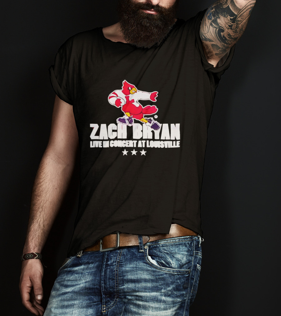 Zach Bryan Live In Concert At Louisville Cardinals 2026 Tour With Heaven Stars Exclusive T-Shirt