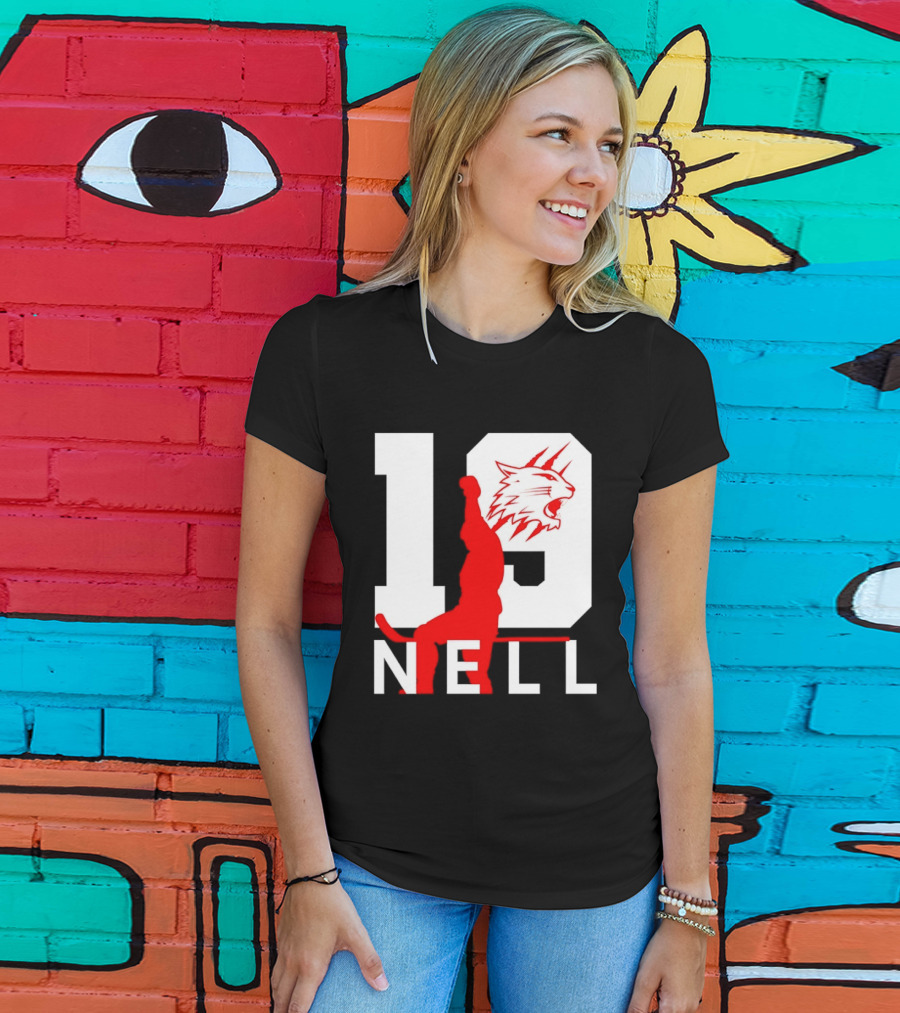NELL 19 Wildcat Silhouette With Red Figure T-Shirt